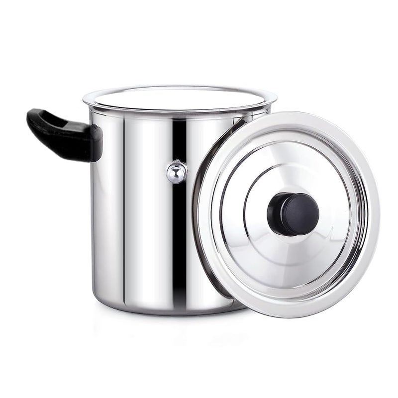 AadiVeer AadiVeer 1 Litre Heavy Guage Stainless Steel Milk Boiler | Milk Cooker | Milk Pot, Gas Stove Compatible & Induction Friendly  - Image 1