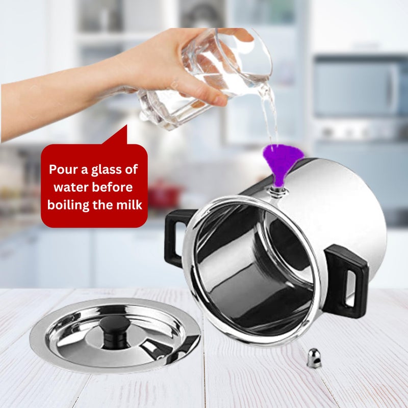 AadiVeer AadiVeer 1 Litre Heavy Guage Stainless Steel Milk Boiler | Milk Cooker | Milk Pot, Gas Stove Compatible & Induction Friendly  - Image 3