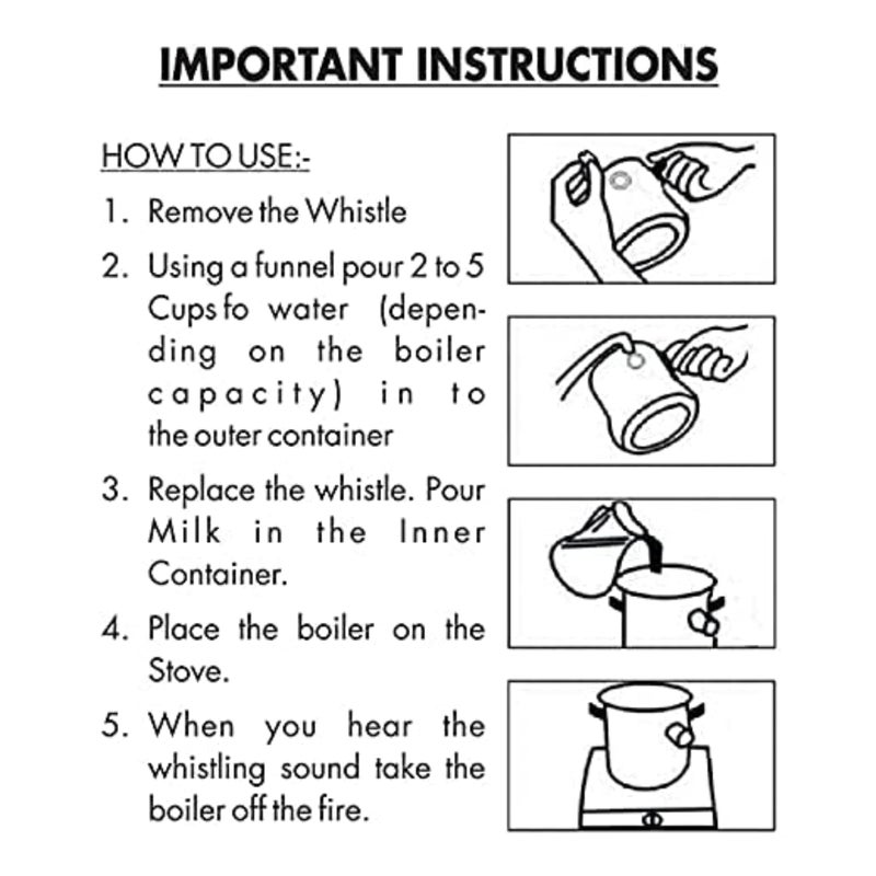 AadiVeer AadiVeer 1 Litre Heavy Guage Stainless Steel Milk Boiler | Milk Cooker | Milk Pot, Gas Stove Compatible & Induction Friendly  - Image 5