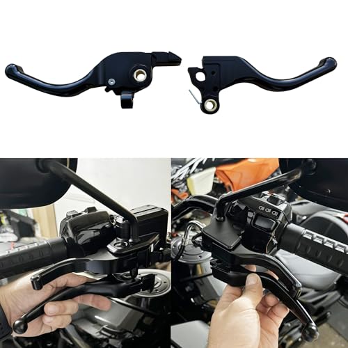 COKTNNI Motorcycle 3 Finger Clutch Brake Lever CNC Short Hand Clutch Brake Lever Fit for 20242025 Harley Road Glide Street Glide Road Glide CVO Road Glide ST Black - Image 3