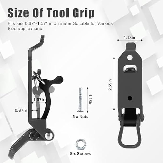 rayihni 4Pcs Shovel Mount for Roof Rack, Metal Rubber Clamp Mounting Brackets Kit, Shovel Holder for Truck, Car Accessories for Boats,Military Equipment,Overlanding Gear, Quick Release Axe Tool Holder - Image 3