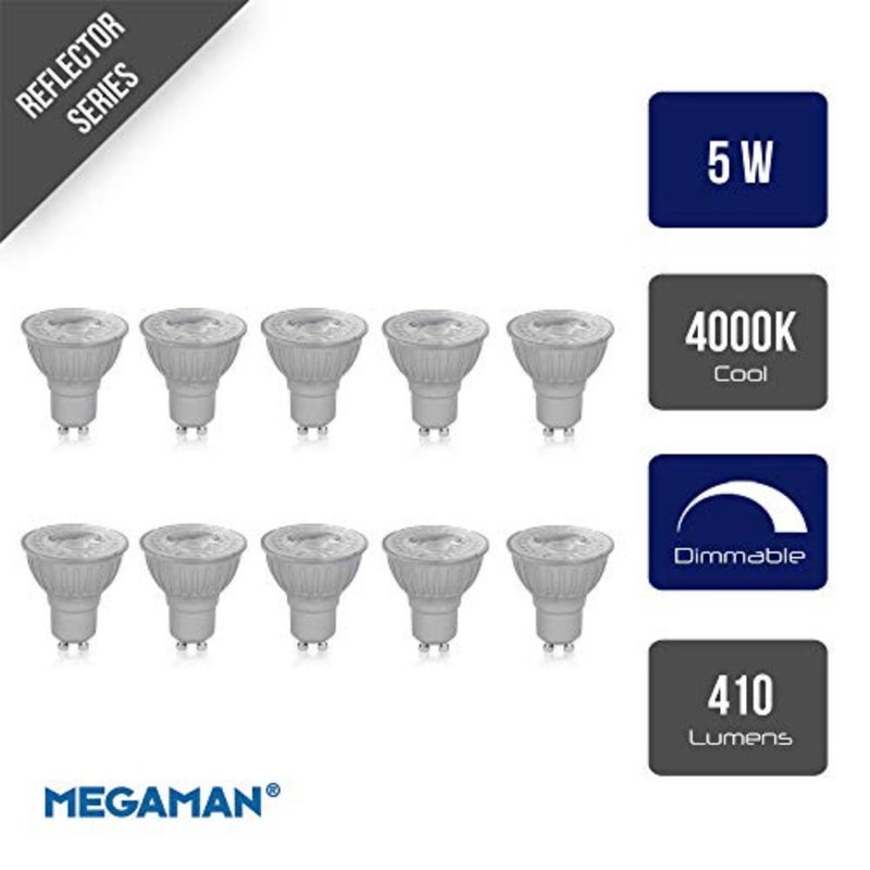 Gu10 Reflector Dimmable Led Lamp, 5 Watt, 4000K Colour Temperature, 10 Packs - Image 2
