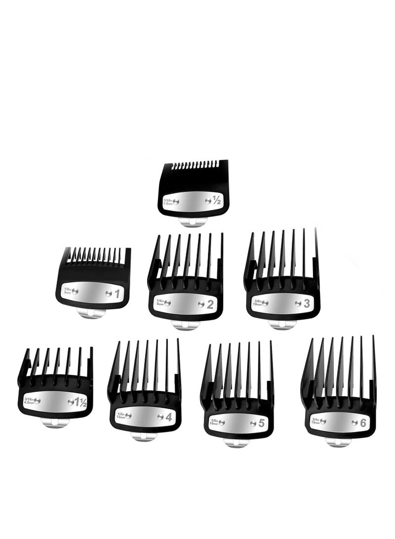 NIBEMINENT Professional Hair Clippers Guards Guide Attachments Combs Clipper Cutting Guides/ with Metal Clip from 1/16 Inch to 1 Compatible Most Trimmer - Image 1
