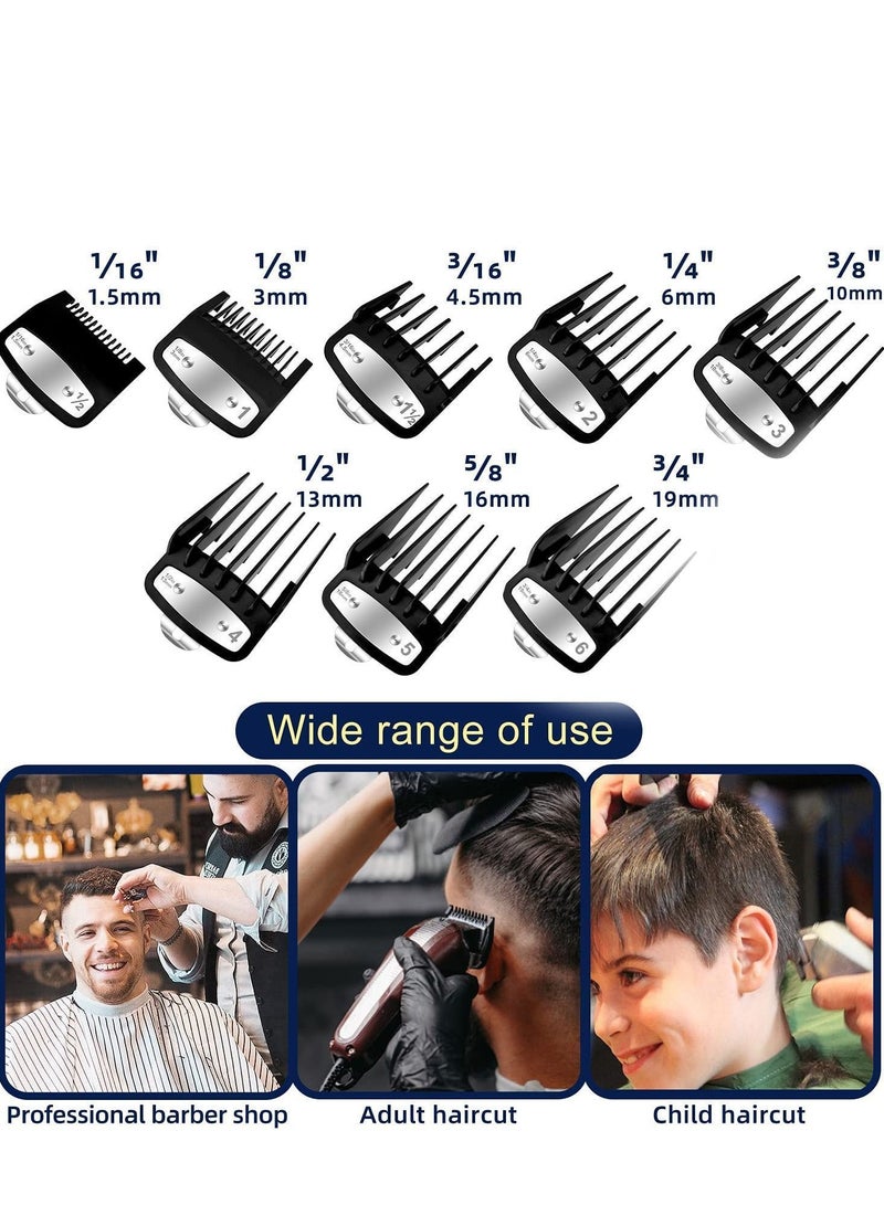 NIBEMINENT Professional Hair Clippers Guards Guide Attachments Combs Clipper Cutting Guides/ with Metal Clip from 1/16 Inch to 1 Compatible Most Trimmer - Image 3