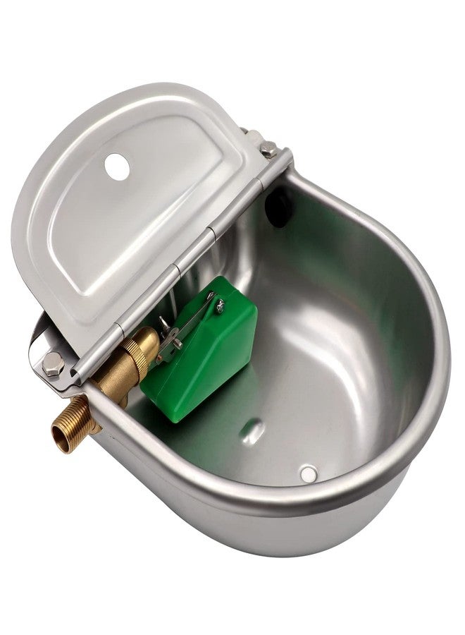 NOMAL Automatic Waterer Bowl with Brass Float Valve and Drain Plug Stainless Steel Livestock Water Trough Bowl for Dog Cattle Pig Goat Sheep - Image 1