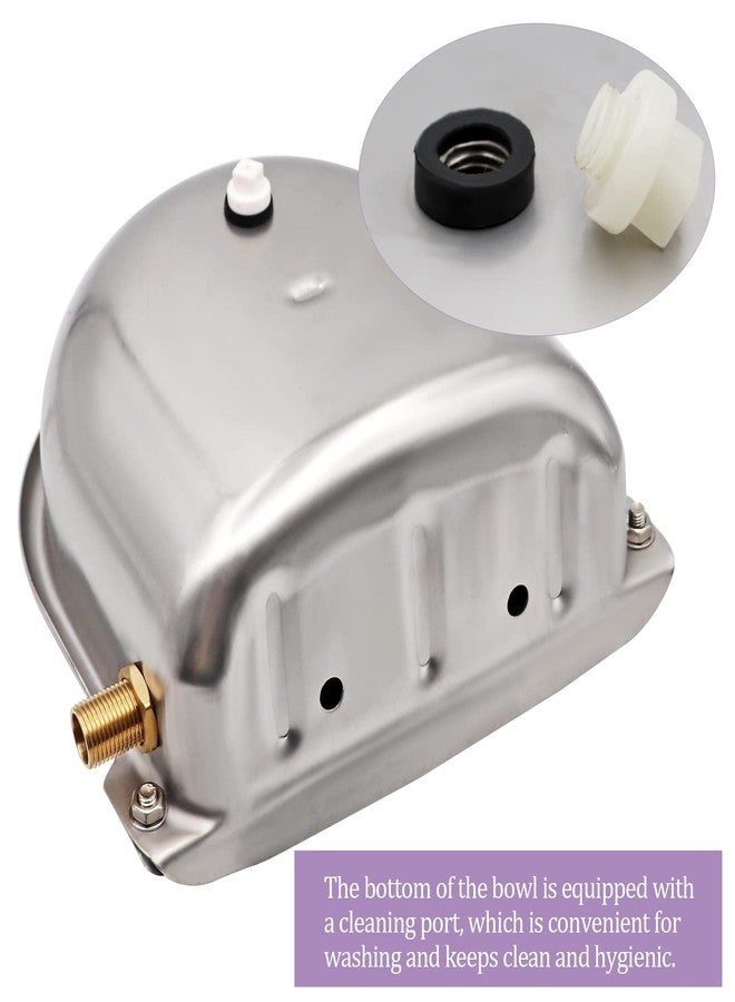 NOMAL Automatic Waterer Bowl with Brass Float Valve and Drain Plug Stainless Steel Livestock Water Trough Bowl for Dog Cattle Pig Goat Sheep - Image 4