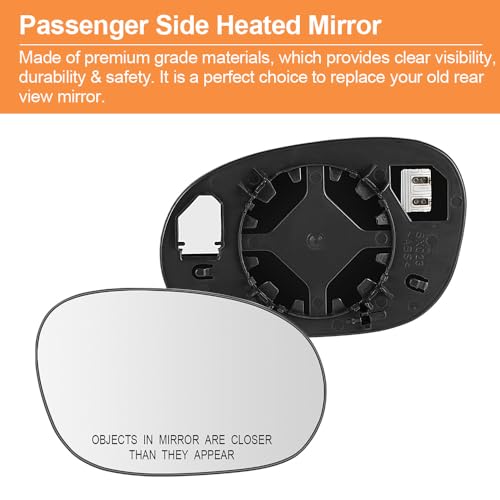 Senzeal Passenger Side Heated Mirror Glass Replacement for Dodge Challenger 2008 2009 2010 2011 2012 2013 2014 2015 (Right Side) - Image 3