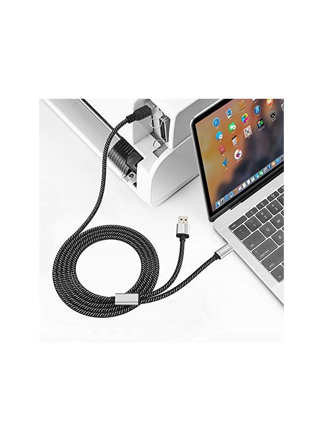 2In1 Usb Printer Cable 3.28Ft 1M With Usb C To Midi Cable Printer Cable Usb Midi Cable Usb C To Usb B Midi Cable Cable Compatible With Music Instrument Piano Midi Keyboard Usb Microphone