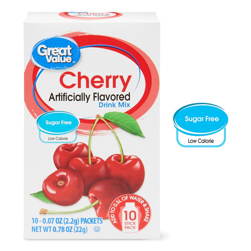 Great Value Sugar Free, Low Calorie Cherry Drink Mix (Pack of 6) - Image 4
