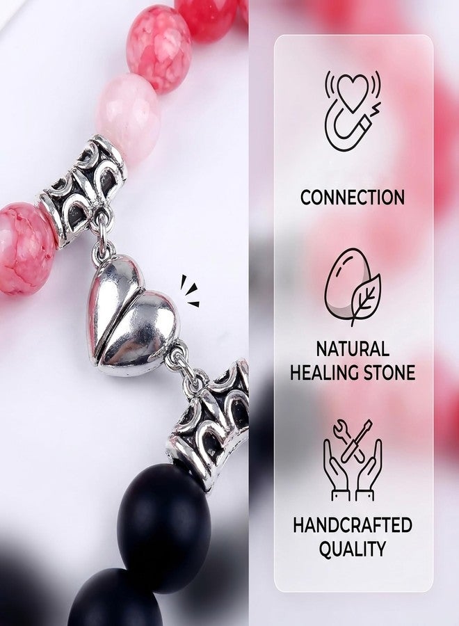 PQJSJDR 2 pcs Magic Matching Bracelets for Best Friends,Friendship BFF Bracelets,Sorceress Hat Charm Bangle Gift for Bestfriend Party Dress Accessories(Red and Black) - Image 3