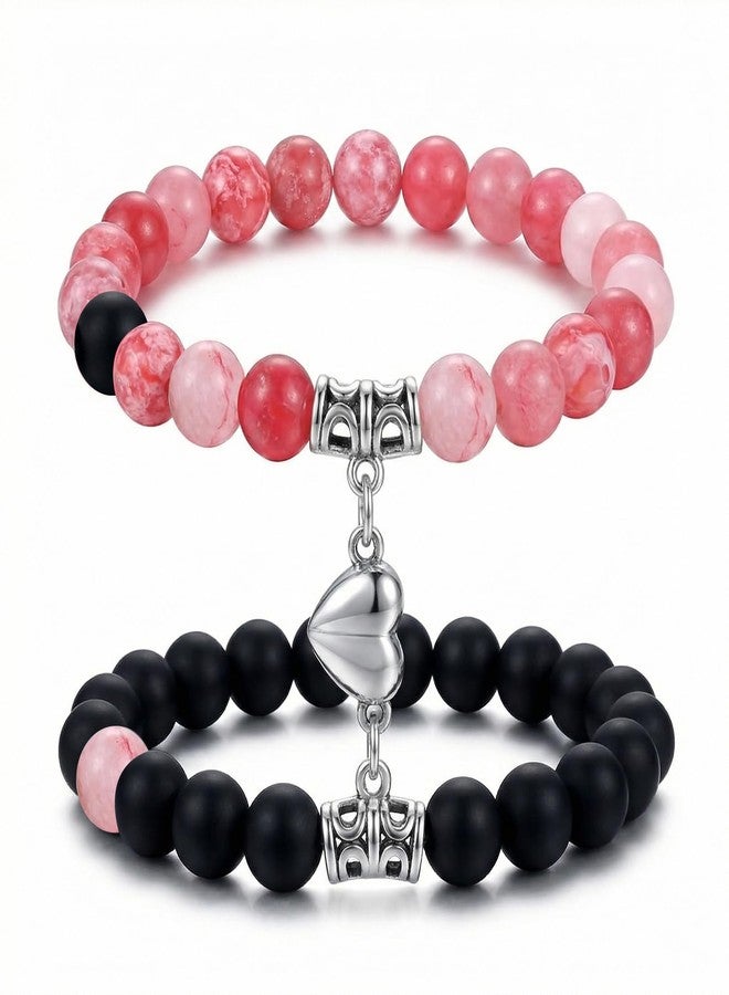 PQJSJDR 2 pcs Magic Matching Bracelets for Best Friends,Friendship BFF Bracelets,Sorceress Hat Charm Bangle Gift for Bestfriend Party Dress Accessories(Red and Black) - Image 1