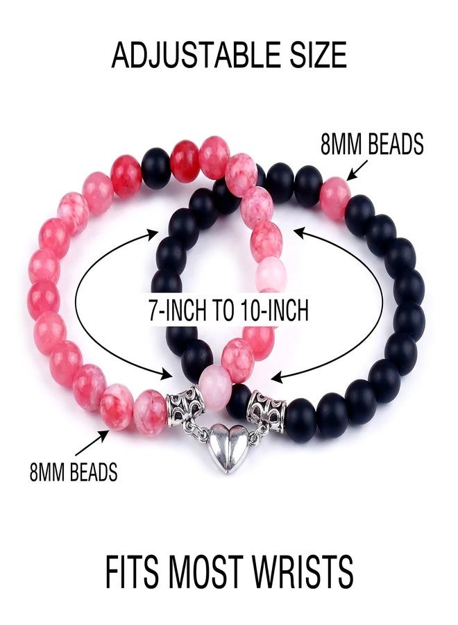PQJSJDR 2 pcs Magic Matching Bracelets for Best Friends,Friendship BFF Bracelets,Sorceress Hat Charm Bangle Gift for Bestfriend Party Dress Accessories(Red and Black) - Image 2