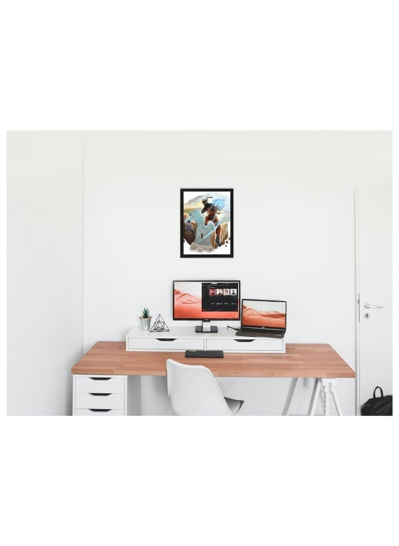 Digital Wall Art Poster Frame Naruto Uzumaki vs Sasuke Uchiha 21X30 Cm