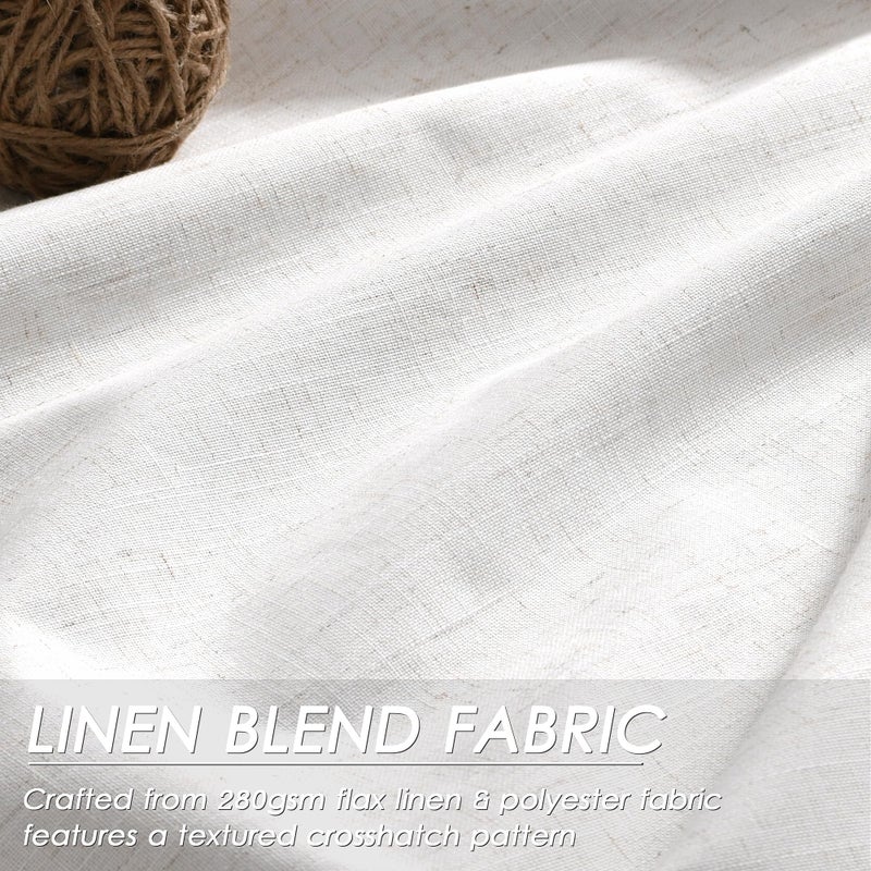 Nanspring Natural Linen 100% Black Out Curtains 108 Inches Long 2 Panels Set for Bedroom Cream Ivory Pinch Pleated Thermal Insulated Energy Efficient Curtains Living Room High Ceiling Length 9 FT Feet - Image 4