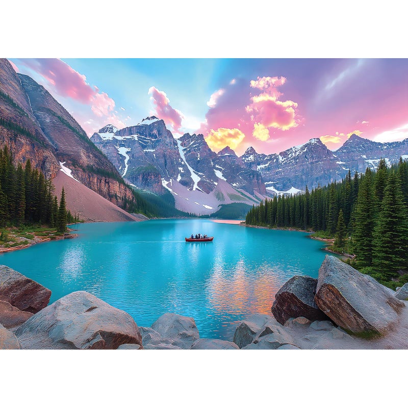 Blueforest Moraine Lake 1000 Piece Puzzle for Adults - Canadian Rockies National Park Jigsaw Puzzle, Challenging Landscape Art Gift with Poster, 27.5x19.7 Inch Wall Decor - Image 1