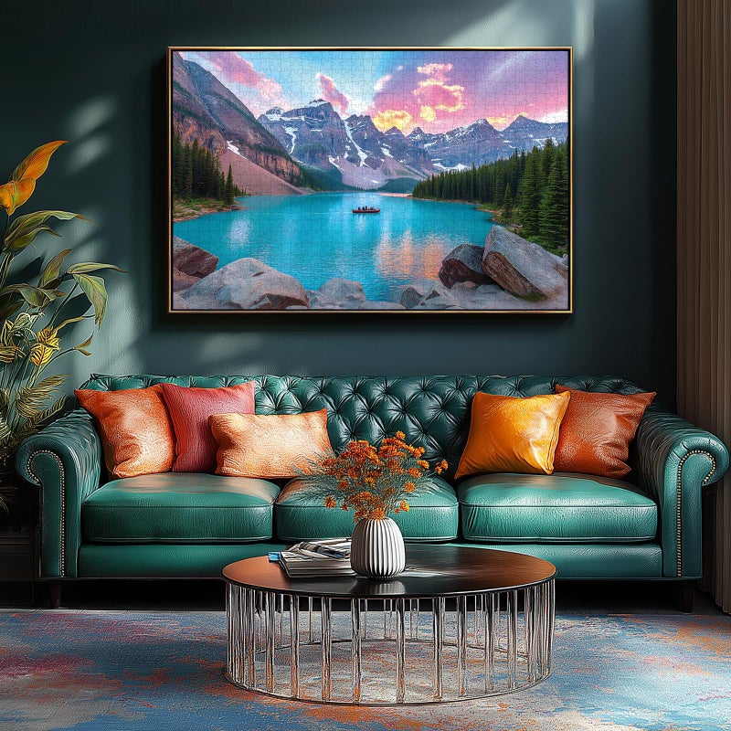 Blueforest Moraine Lake 1000 Piece Puzzle for Adults - Canadian Rockies National Park Jigsaw Puzzle, Challenging Landscape Art Gift with Poster, 27.5x19.7 Inch Wall Decor - Image 4