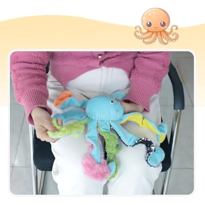 welsoon Beaded Octopus with Rooling Beads for Anxiety with Different Touching Material for Elderly Stretch and Squeeze Skin Pickers - Image 5