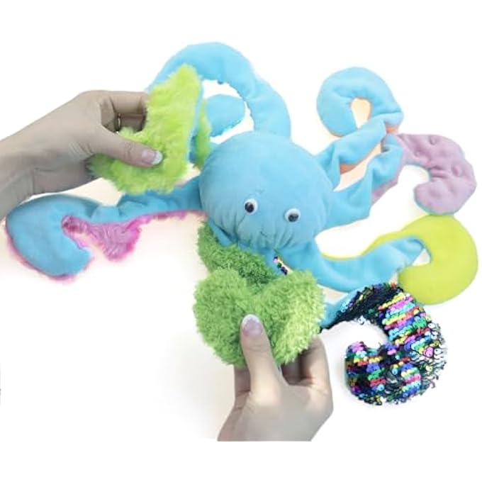 welsoon Beaded Octopus with Rooling Beads for Anxiety with Different Touching Material for Elderly Stretch and Squeeze Skin Pickers - Image 2