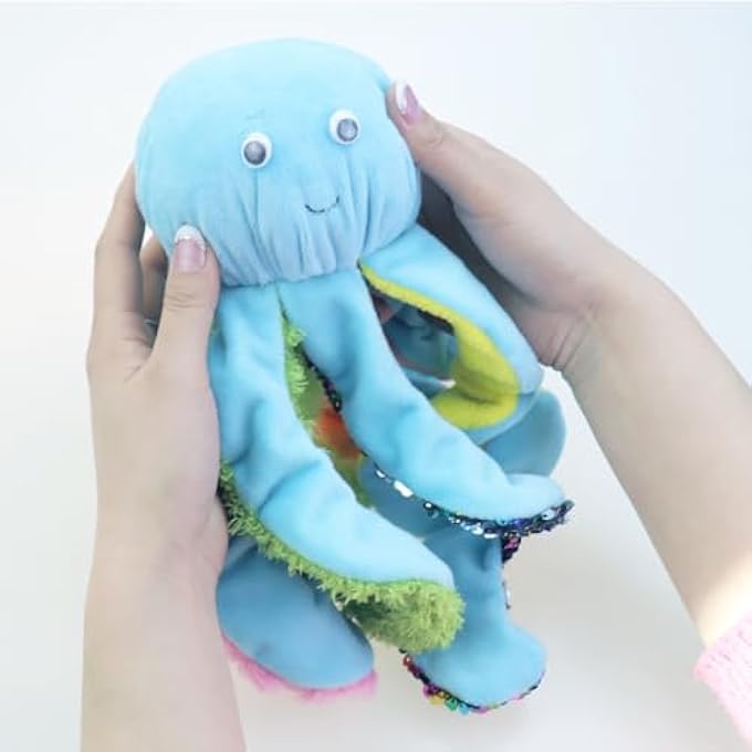 welsoon Beaded Octopus with Rooling Beads for Anxiety with Different Touching Material for Elderly Stretch and Squeeze Skin Pickers - Image 4