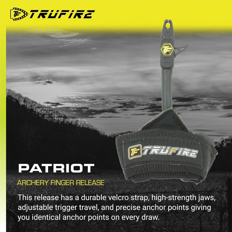 Tru-Fire Patriot Archery Compound Bow Release - Adjustable Black Wrist Strap - Image 2