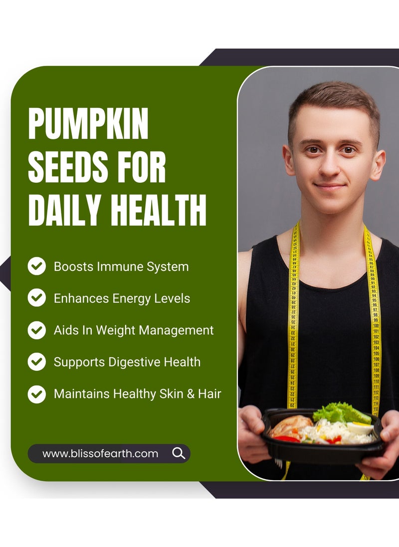 BLISS OF EARTH - 200g Pumpkin Seeds Dehulled for Eating & Weight Loss Natural immunity booster Superfood for Health Diet - Image 1