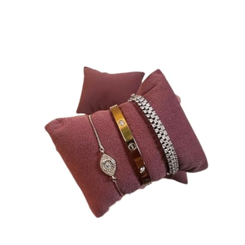 La Trove Watch and Bracelet Organizer Pillow Set, Drawer Display for Bangle Jewelry Storage Holder, Showcase & Wardrobe Organizer, Pack of 1, Dark Pink - Image 1