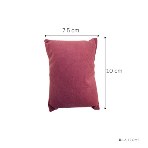 La Trove Watch and Bracelet Organizer Pillow Set, Drawer Display for Bangle Jewelry Storage Holder, Showcase & Wardrobe Organizer, Pack of 1, Dark Pink - Image 4