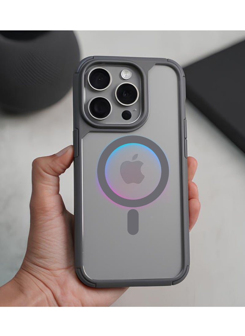 YoYoTech Designed for iPhone 15 Pro Max Magnetic case Compatible with Magsafe Defender  Shockproof,Hard Back Case,Ultra-Thin Crystal Back-Anti-Scratch Cover-Natural Titanium  - Image 5