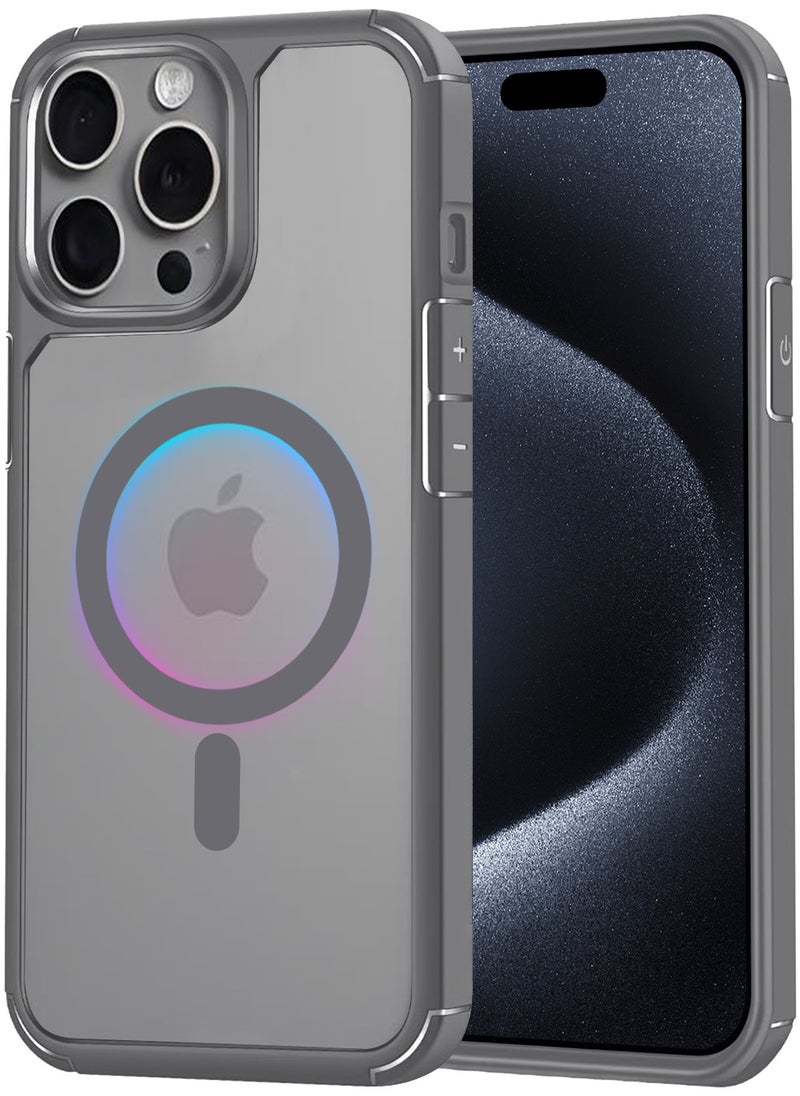 YoYoTech Designed for iPhone 15 Pro Max Magnetic case Compatible with Magsafe Defender  Shockproof,Hard Back Case,Ultra-Thin Crystal Back-Anti-Scratch Cover-Natural Titanium  - Image 1
