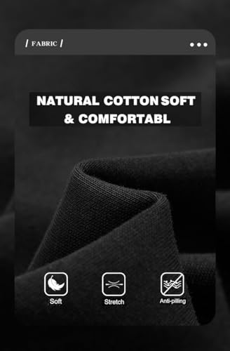 HHZ Men's Cotton Casual Loose Fit Sweatpants Yoga Baggy Sweats Open Bottom Sweatpants Lounge Jogging Gym Workout Pants Wide Leg Sweatpant(Y001Black,32) - Image 5