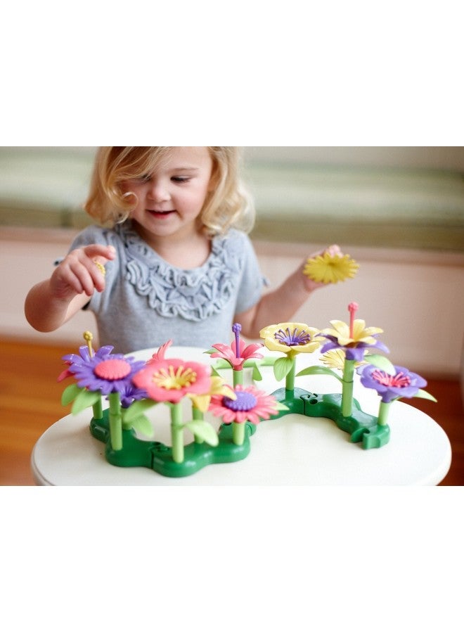 Green Toys Build-a-Bouquet, 4C - 44 Piece Pretend Play, Motor Skills, Building and Stacking Kids Toy Set. No BPA, phthatates, PVC. Dishwasher Safe, Recycled Plastic, Made in USA. - Image 4