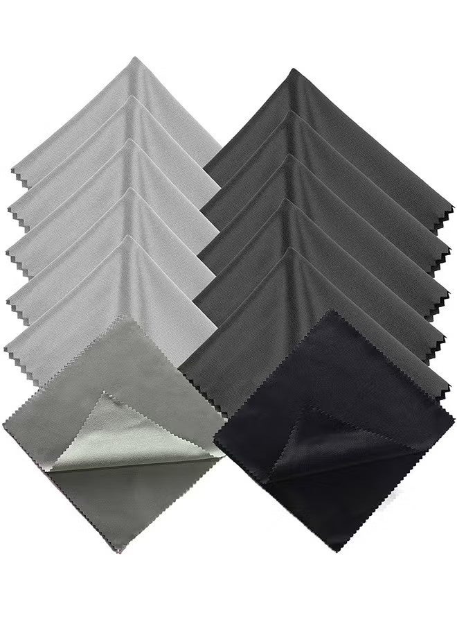 20 Pcs Microfiber Cleaning Cloths - For Cleaning Glasses Spectacles Camera Lenses IPad Tablets IPhone LCD Screens And Other Delicate Surfaces Grey/Black - Image 1
