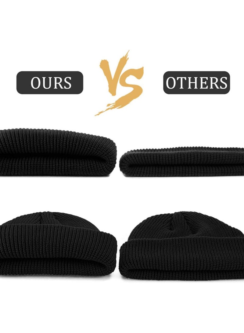 KASTWAVE 4 Pieces Trawler Beanie Watch Hat Roll up Edge Skullcap Fisherman Beanie  - Image 5