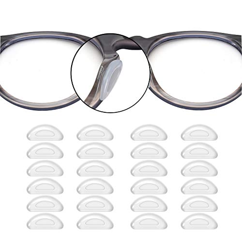 SMARTTOP 1.0mm Eyeglass Nose Pads 20 Pairs Stick On Silicone Anti-Slip Adhesive Nose Pads Cushions for Eyeglasses Sunglasses Thin Nose Pads (Clear) - Image 1