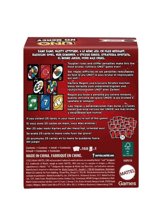 UNO Show 'Em No Mercy Card Game – Brutal Twist on Classic UNO with 168 Cards – Special Rules, Tough Penalties & Stacking – Family Game Night, Parties & Travel – Ages 7+ – 2 to 6 Players - Image 5