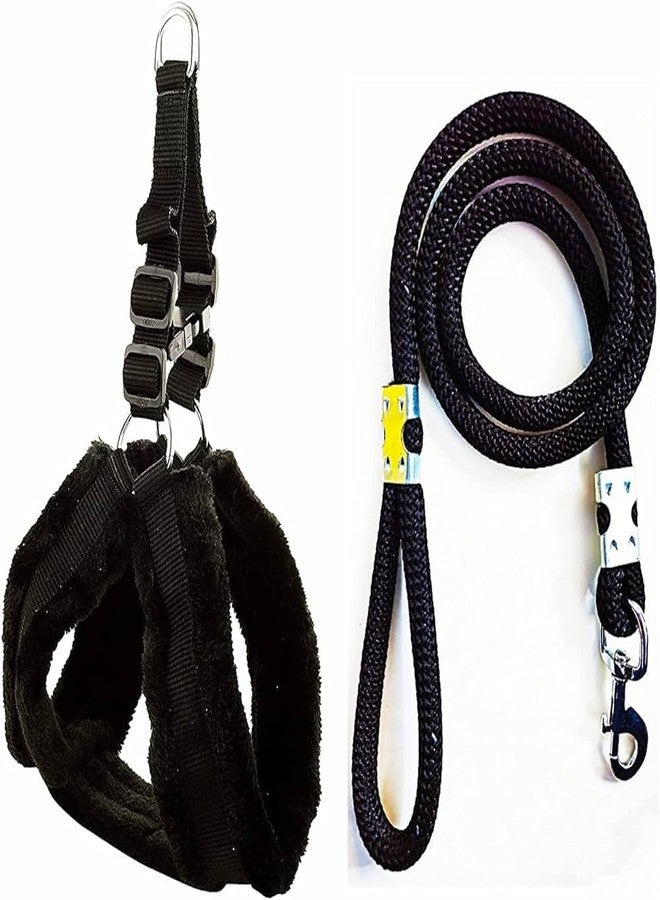 Agirav No Pull Dog Fur Harness - Step in Dog Harness and Leash for Small Medium Large Dog - Escape Proof Adjustable Soft Dog Harness Leash Collar Set for Walking Training Hiking Outdoor - Image 1