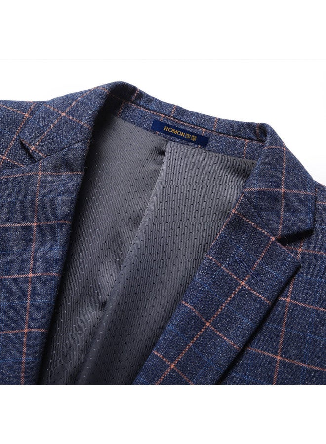 ROMON Fashion Plaid】men's Single-breasted Slim-fit Casual Blazer, Business Casual Suit Jacket For Men - Image 4