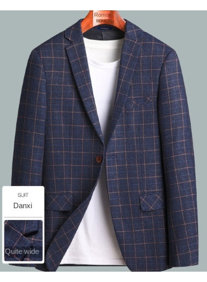 ROMON Fashion Plaid】men's Single-breasted Slim-fit Casual Blazer, Business Casual Suit Jacket For Men - Image 1