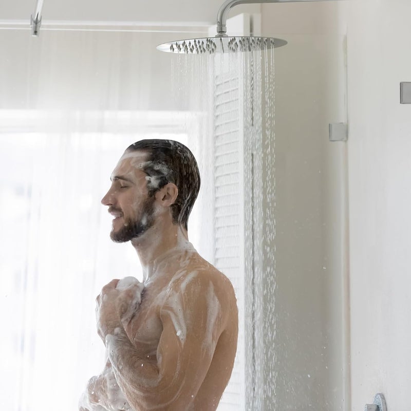 Voolan High Pressure Rain Shower Head - Rainfall Shower head Made of All Metal Stainless Steel - Comfortable Shower Experience Even at Low Water Flow (8 Inch, Chrome) - Image 2