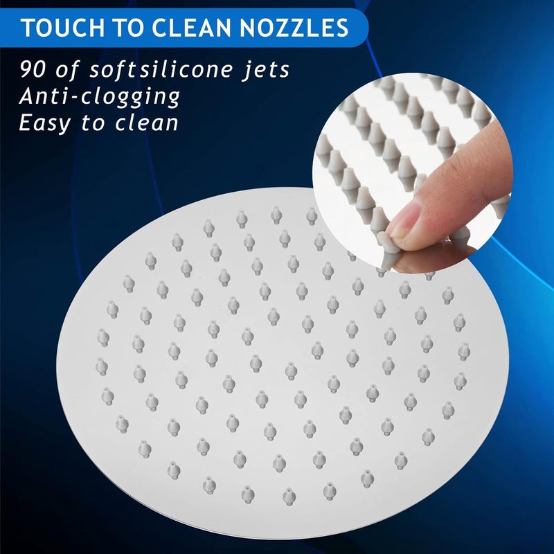 Voolan High Pressure Rain Shower Head - Rainfall Shower head Made of All Metal Stainless Steel - Comfortable Shower Experience Even at Low Water Flow (8 Inch, Chrome) - Image 4