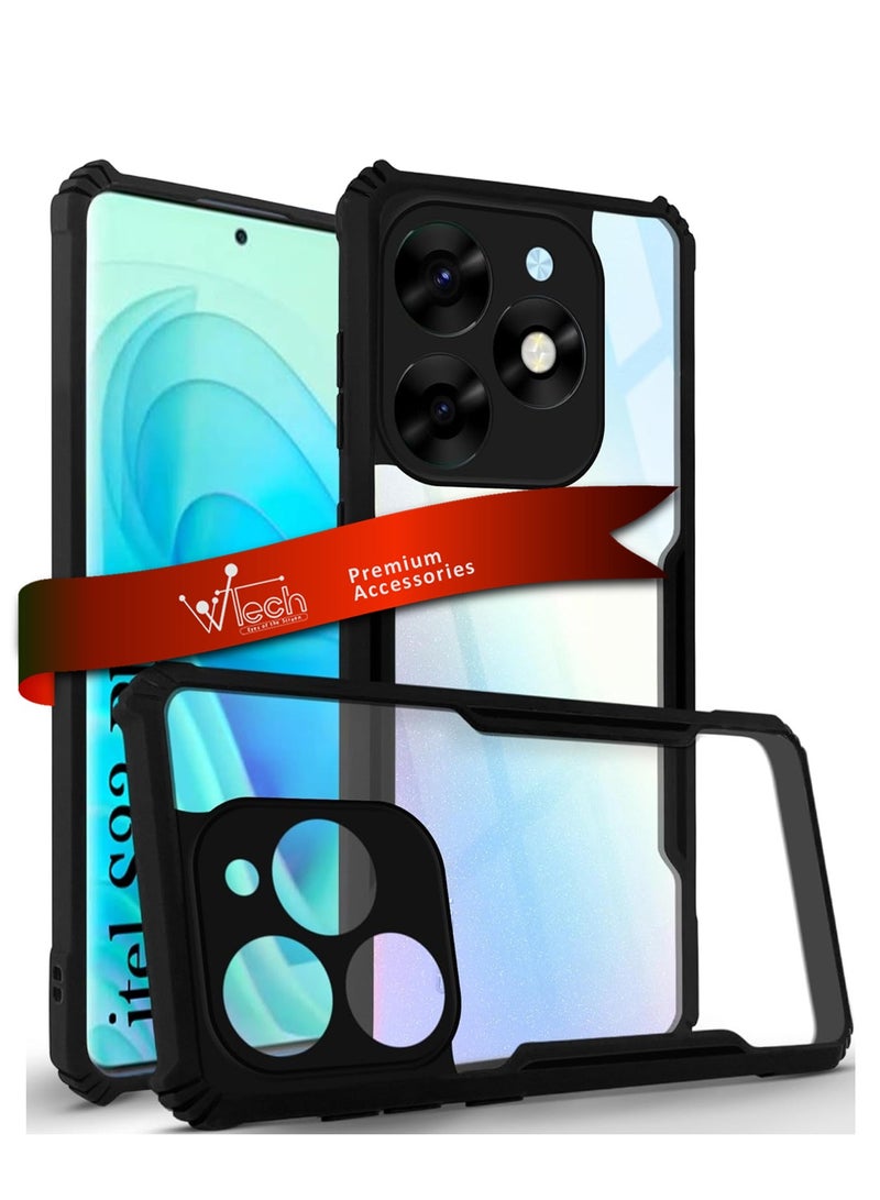 Wtech itel S23+ / itel S23 Plus 2023 Hybrid TPU Silicone With Raised Armour Bumpers Slim Case Cover - Black - Image 1