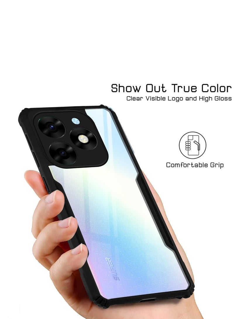 Wtech itel S23+ / itel S23 Plus 2023 Hybrid TPU Silicone With Raised Armour Bumpers Slim Case Cover - Black - Image 4