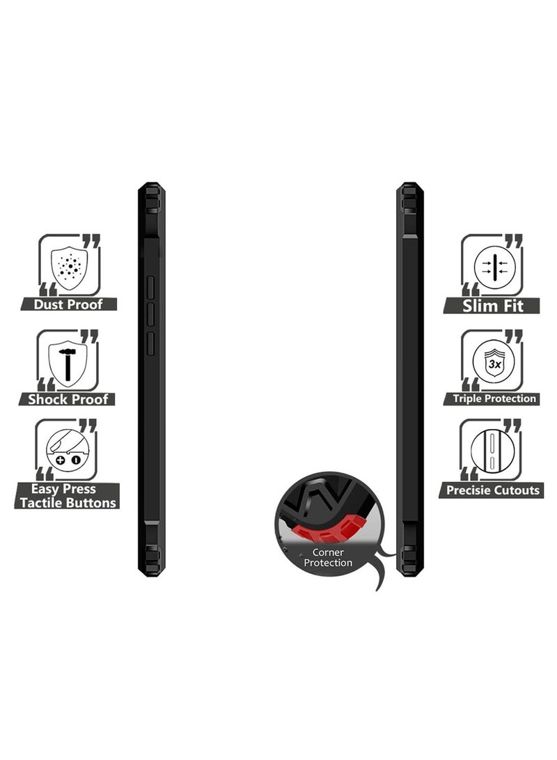 Wtech itel S23+ / itel S23 Plus 2023 Hybrid TPU Silicone With Raised Armour Bumpers Slim Case Cover - Black - Image 5