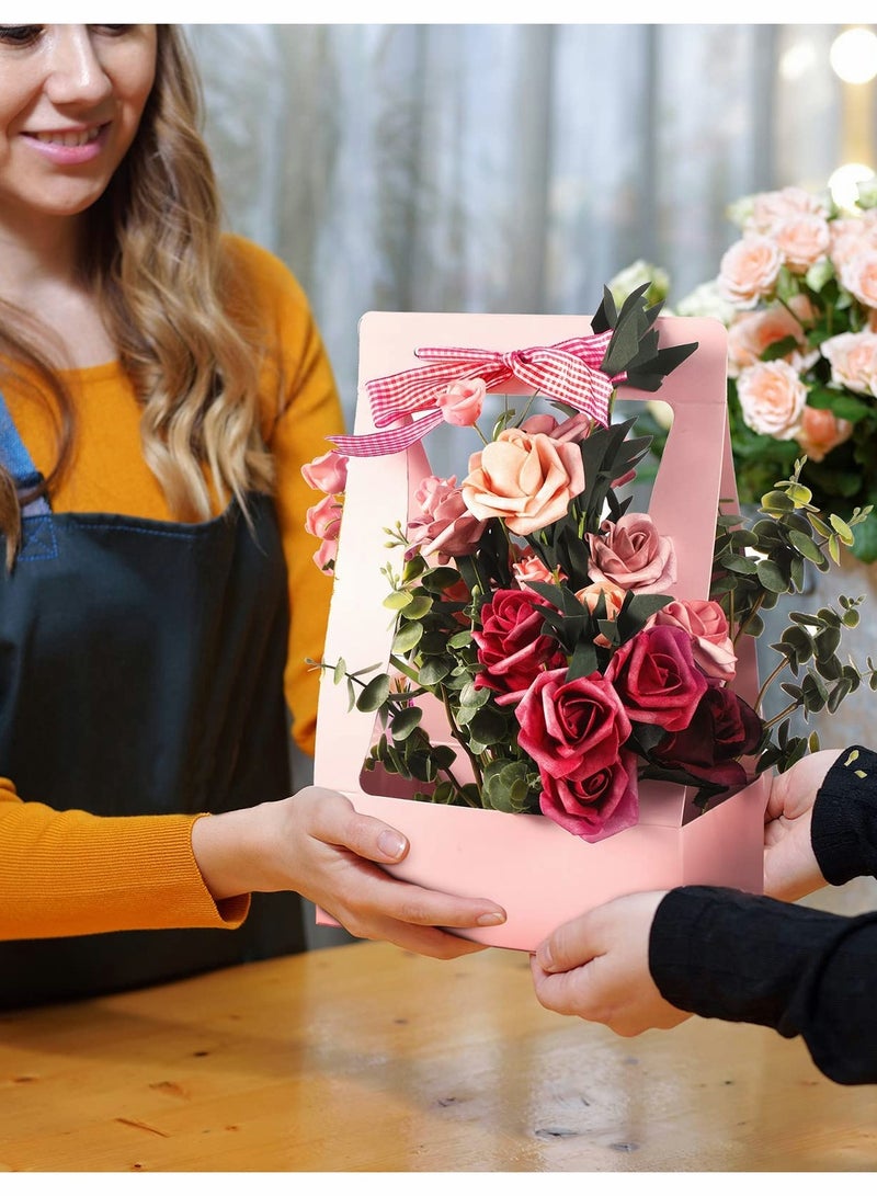 12 Piece Bouquet Gift Bag Portable Craft Paper Gift Bag, Florist Flower Box with Handle - Image 5