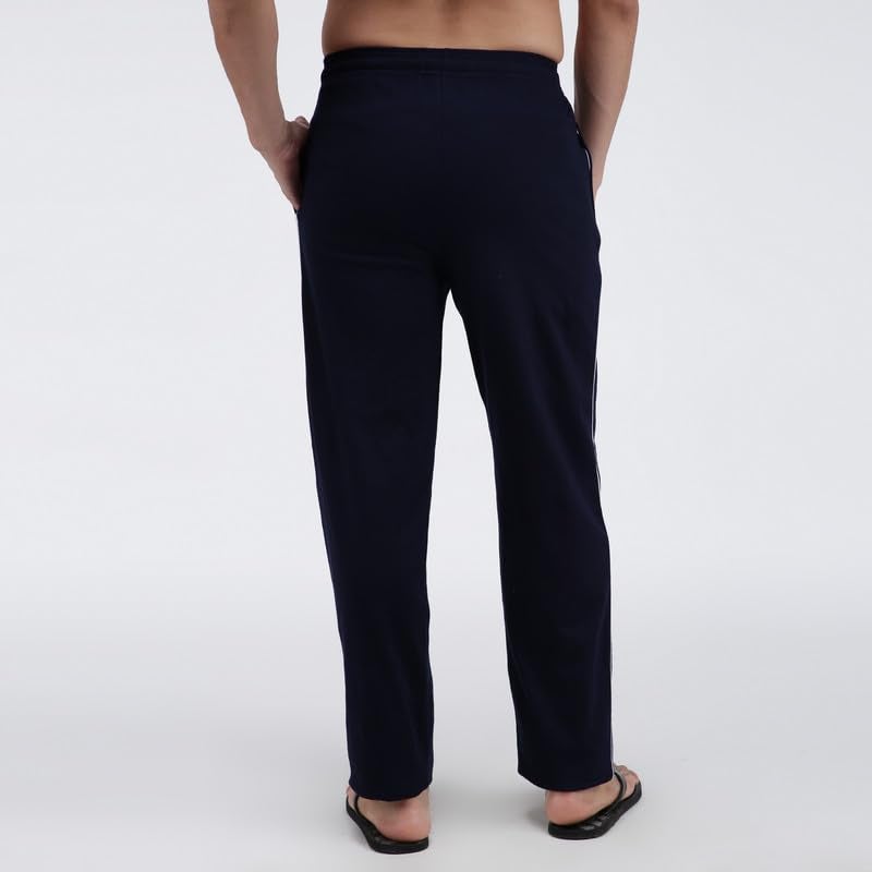 Amul Comfy Men’s Track Pant | Super Combed Cotton Rich Blend | Adjustable Drawstring Closure | Slim Tailored Fit | Soft Comfortable Everyday Bottom Wear | Color May Vary | (Pack of 1) Navy - Image 4