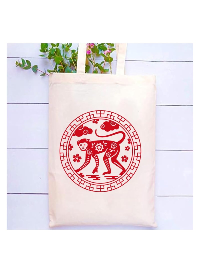 PRINTSHOP4ME Chinese Zodiac Symbols Cotton Bag-Eco-Friendly Canvas Cotton Tote Bag With Printed For Women-Reusable  Bag,Party Gift Idea,Cotton Gift Bag-Perfect For School,Office - Image 5