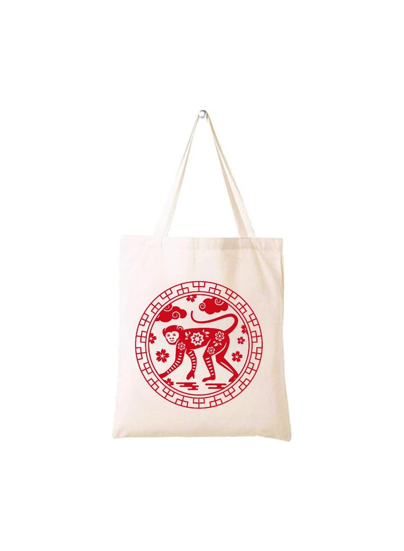 PRINTSHOP4ME Chinese Zodiac Symbols Cotton Bag-Eco-Friendly Canvas Cotton Tote Bag With Printed For Women-Reusable  Bag,Party Gift Idea,Cotton Gift Bag-Perfect For School,Office - Image 1