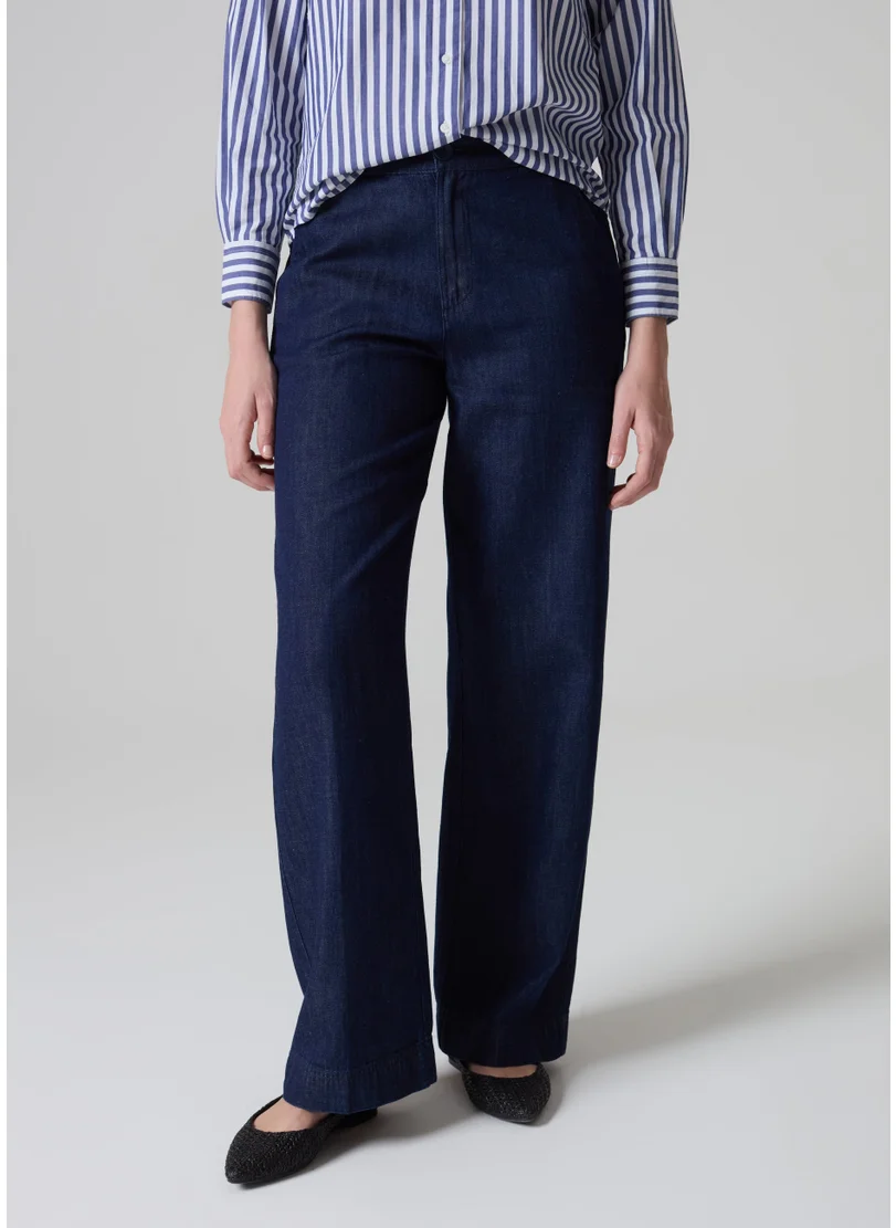 او في اس Wide-Leg Fluid Trousers In Denim