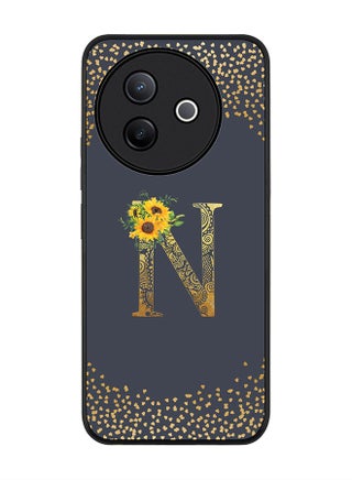 Custom Floral Monogram - N  (Grey )