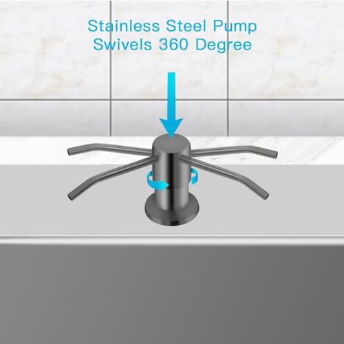 OHiHi Dish Soap Dispenser for Kitchen Sink, Countertop Sink Soap Dispenser Water Pump with 47” No-Spill Extension Tube Kit Design for Kitchen Bathroom, No More Refills （Gray） - Image 2